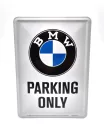 BMW Parking only fémplakát  fém képeslap tábla (10x14cm)