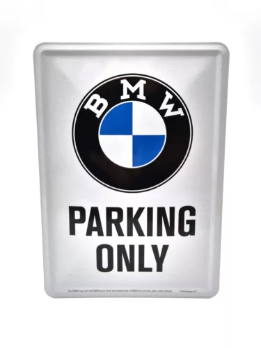 BMW Parking only fémplakát  fém képeslap tábla (10x14cm)