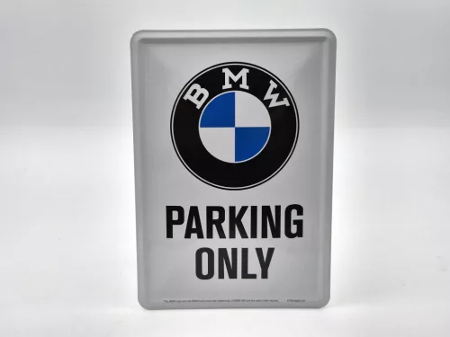BMW Parking only fémplakát  fém képeslap tábla (10x14cm)