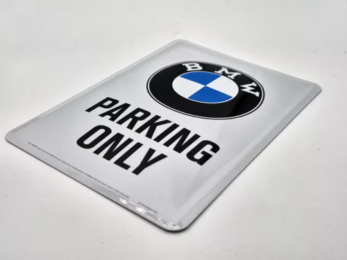 BMW Parking only fémplakát  fém képeslap tábla (10x14cm)