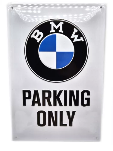 BMW Parking only fémplakát  fém tábla (20x30 cm)