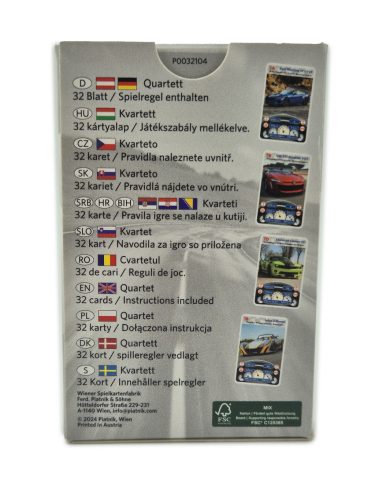 Sports cars sportautók autós kvartett kártya autóskártya
