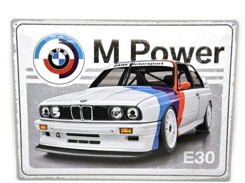 BMW E30 M3 M power - fémplakát  fém tábla (40x30cm)