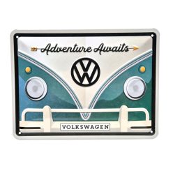   Volkswagen VW T1 Transporter - Adventure Awaits - fémplakát  fém  tábla  (20x15cm)