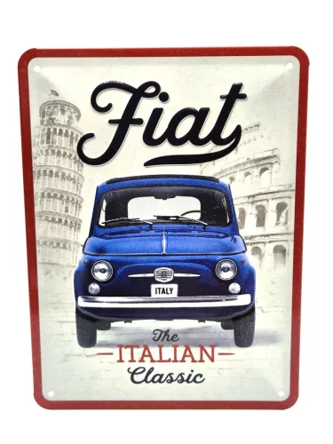 Fiat 500 - fémplakát  fém tábla  (15x20cm)