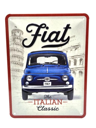 Fiat 500 - fémplakát  fém tábla  (15x20cm)
