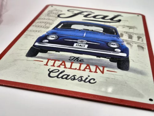 Fiat 500 - fémplakát  fém tábla  (15x20cm)