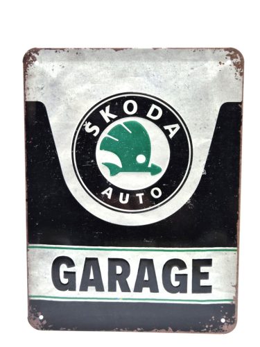 Skoda Garage - fémplakát  fém tábla  (15x20cm)