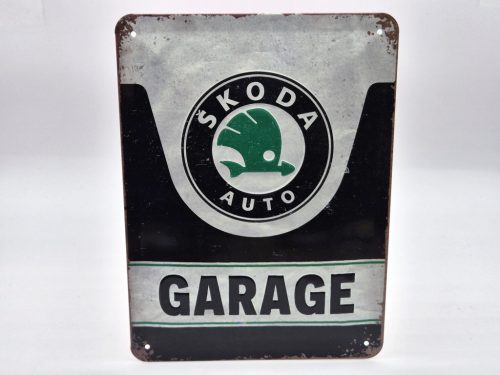 Skoda Garage - fémplakát  fém tábla  (15x20cm)