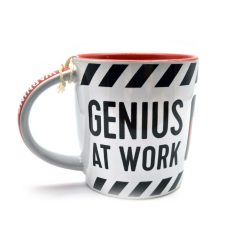 Warning - Genius at work - kerámia bögre