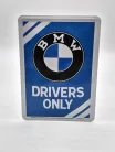 BMW Drivers only fémplakát  fém képeslap tábla  (10x14cm)
