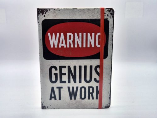 Warning - Genius at work jegyzetfüzet notesz - A5