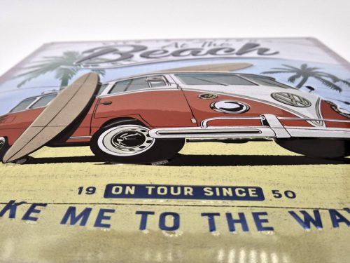 Volkswagen VW T1 Transporter Life is better - fémplakát  fém tábla (30x40cm)