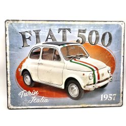 Fiat 500 - fémplakát  fém tábla (40x30cm)