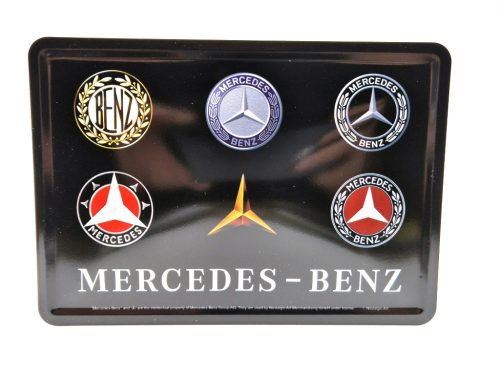 Mercedes Logo retró fémplakát  fém képeslap tábla  (14x10cm)