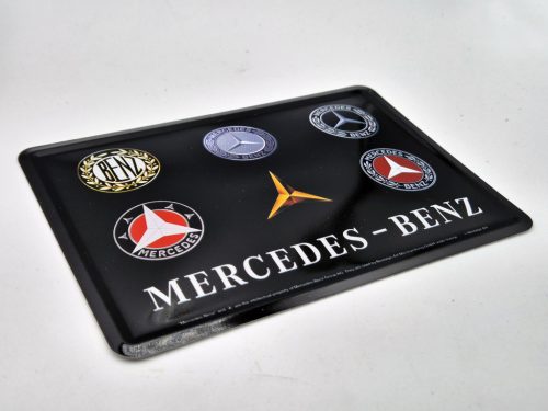 Mercedes Logo retró fémplakát  fém képeslap tábla  (14x10cm)