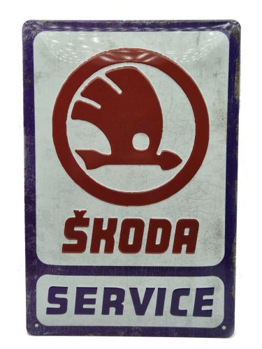Skoda Service fémplakát  fém tábla (20x30 cm)