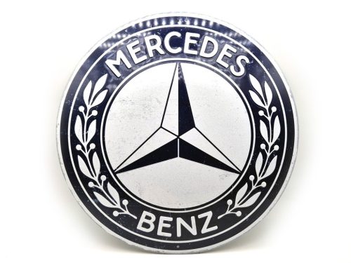 Mercedes fém kör tábla - fémplakát  fém (35cm)