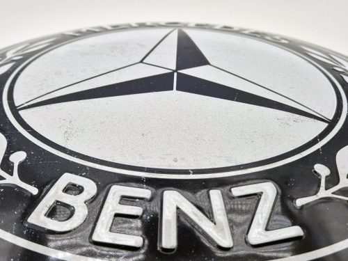 Mercedes fém kör tábla - fémplakát  fém (35cm)