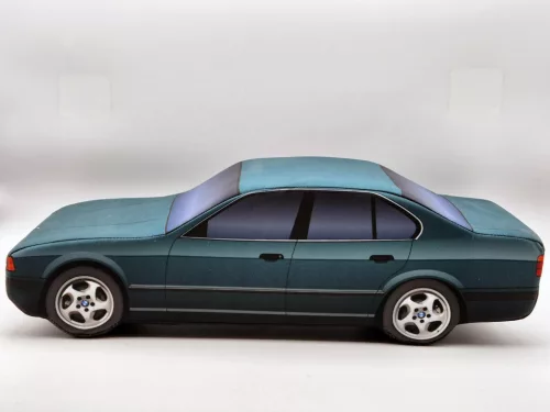 BMW E34 M5 sedan plüss autó - zöld