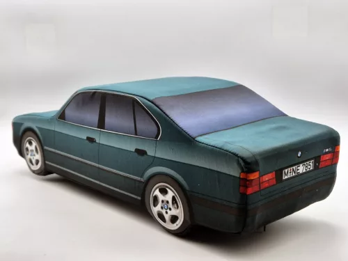 BMW E34 M5 sedan plüss autó - zöld