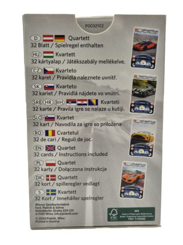 Dream Cars - álomautók - autós kvartett kártya autóskártya