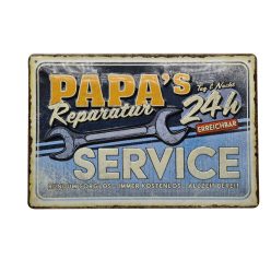   Papa's reparatur service - fémplakát  fém tábla (30x20cm)