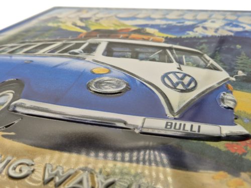 Volkswagen VW T1 Transporter - Get ready for a new Adventure - fémplakát  fém tábla (30x40cm)