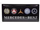 Mercedes - Benz logó evolúció - fémplakát fém tábla (50x25cm)