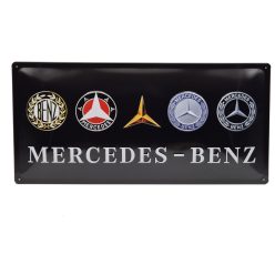   Mercedes - Benz logó evolúció - fémplakát fém tábla (50x25cm)