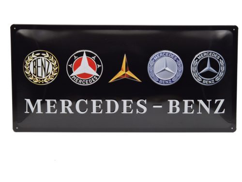 Mercedes - Benz logó evolúció - fémplakát fém tábla (50x25cm)