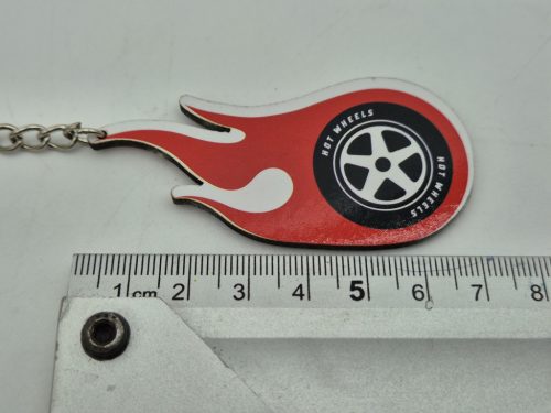 Hot Wheels - piros láng felni kulcstartó
