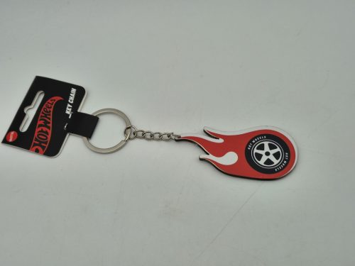 Hot Wheels - piros láng felni kulcstartó