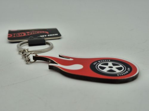 Hot Wheels - piros láng felni kulcstartó