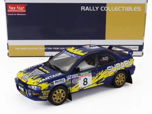 SUBARU  IMPREZA 555 N 8 RALLY NEW ZELAND 1997 PETER BOURNE - CRAIG VINCENT  BLUE YELLOW