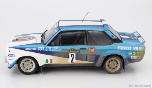 FIAT  131 ABARTH (dirty and night version) N 2 4th RALLY PIANCAVALLO 1981 ATTILIO BETTEGA - MAURIZIO PERISSINOT  WHITE 2 TONE BLUE