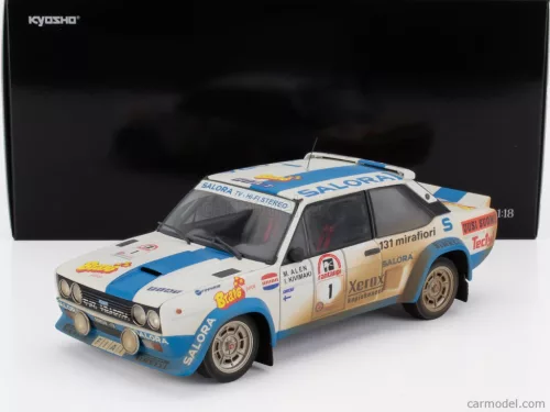 FIAT  131 ABARTH (dirty and night version) N 1 WINNER RALLY 1000 LAKES 1980 MARKKU ALEN - ILKKA KIVIMAKI  WHITE LIGHT BLUE