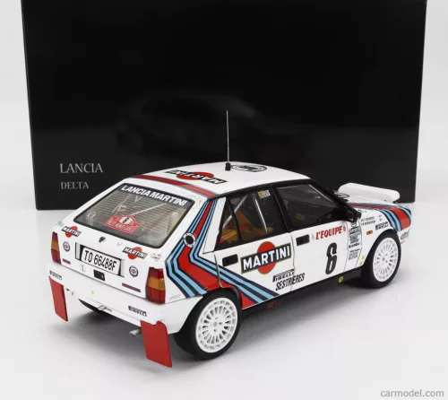 LANCIA  DELTA HF INTEGRALE 4WD (night version) TEAM MARTINI RACING N 6 WINNER RALLY MONTECARLO 1987 MIKI BIASION - TIZIANO SIVIERO  WHITE RED BLUE