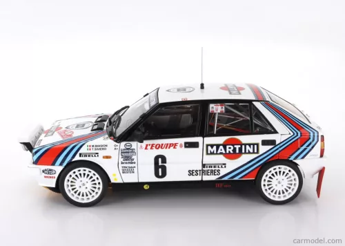 LANCIA  DELTA HF INTEGRALE 4WD (night version) TEAM MARTINI RACING N 6 WINNER RALLY MONTECARLO 1987 MIKI BIASION - TIZIANO SIVIERO  WHITE RED BLUE