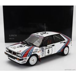   LANCIA  DELTA HF INTEGRALE 4WD TEAM LANCIA  N 4 WINNER RALLY 1000 LAKES 1987 MARKKU ALEN - ILKKA KIVIMAKI  WHITE RED BLUE