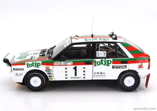 LANCIA  DELTA HF INTEGRALE 4WD (night version) TEAM LANCIA TOTIP N 1 WINNER RALLY TARGA FLORIO 1987 DARIO CERRATO - GIUSEPPE CERRI  WHITE RED GREEN