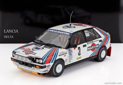 LANCIA  DELTA HF INTEGRALE 4WD TEAM MARTINI RACING (night version) N 3 WINNER RALLY MONTECARLO 1988 BRUNO SABY - JEAN FRANCOIS FAUCHILLE  WHITE BLUE RED
