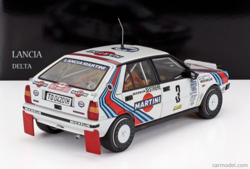 LANCIA  DELTA HF INTEGRALE 4WD TEAM MARTINI RACING (night version) N 3 WINNER RALLY MONTECARLO 1988 BRUNO SABY - JEAN FRANCOIS FAUCHILLE  WHITE BLUE RED