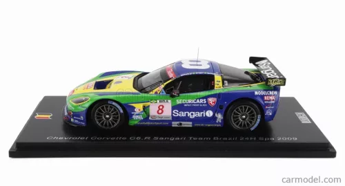 CHEVROLET  CORVETTE C6.R Z06 TEAM SANGARI BRAZIL N 8 24h SPA 2009 ENRIQUE BERNOLDI - XAVIER MAASSEN - ROBERTO STREIT  BLUE GREEN YELLOW