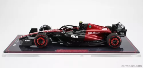ALFA ROMEO  F1  C43 TEAM STAKE N 24 SPANISH GP 2023 ZHOU GUANYU - CON VETRINA - WITH SHOWCASE  BLACK RED