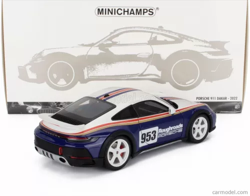 PORSCHE  911 992 N 953 RALLY DAKAR ROUGHROADS COUPE 2023  WHITE BLUE