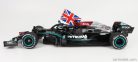 MERCEDES GP  F1  W12 MERCEDES M12 EQ POWER+ TEAM AMG PETRONAS MOTORSPORT FORMULA ONE N 44 WINNER BRITISH SILVERSTONE GP (WITH FLAG) 2021 LEWIS HAMILTON