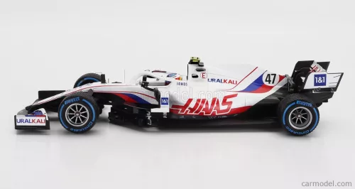 HAAS  F1  VF-21 FERRARI 065/6 TEAM URALKALI N 47 BELGIUM GP 2021 MICK SCHUMACHER  WHITE BLUE RED