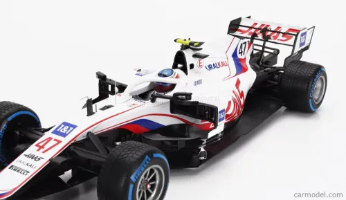 HAAS  F1  VF-21 FERRARI 065/6 TEAM URALKALI N 47 BELGIUM GP 2021 MICK SCHUMACHER  WHITE BLUE RED
