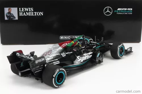 MERCEDES GP  F1  W12 MERCEDES M12 EQ POWER+ TEAM AMG PETRONAS MOTORSPORT FORMULA ONE N 44 WINNER BRAZILIAN GP (WITH FLAG) 2021 LEWIS HAMILTON